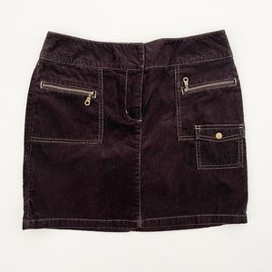 INC International Concepts Chocolate Brown Corduroy Mini Skirt